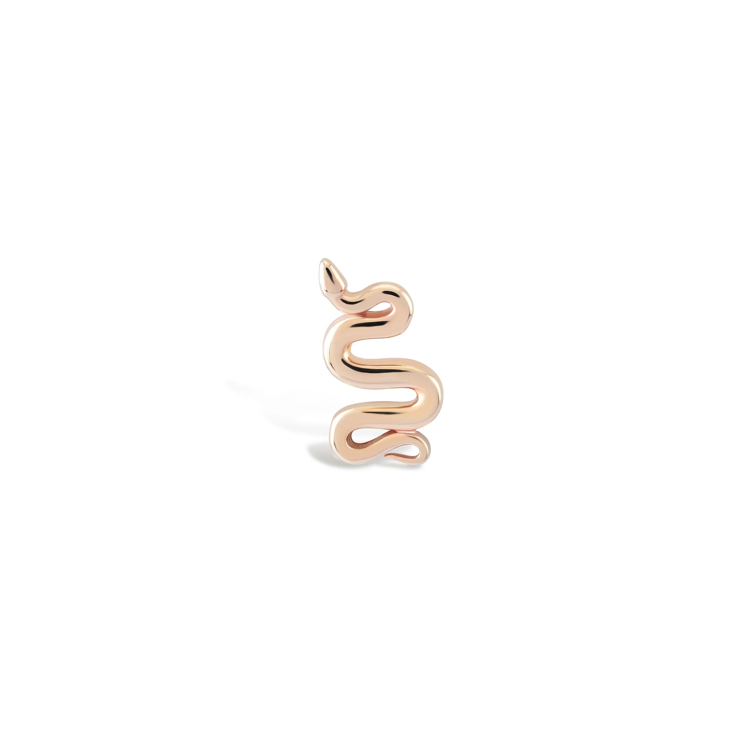 14K Gold Snake Diamond Huggie Earrings / Ruby Eye – PMT